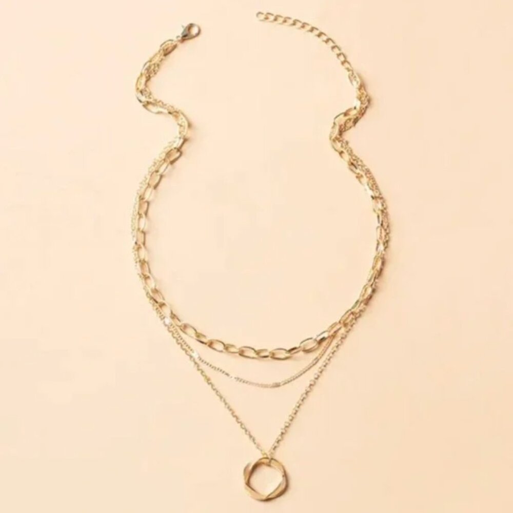 "Anya" Layered Gold Circle Necklace